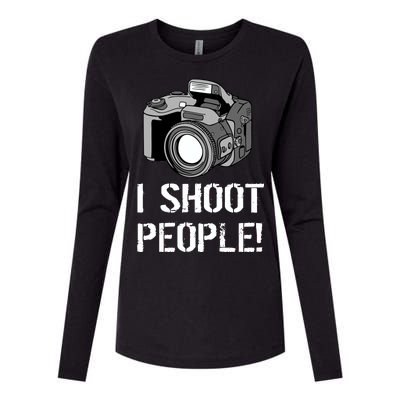 I Shoot People (Camera) Womens Cotton Relaxed Long Sleeve T-Shirt