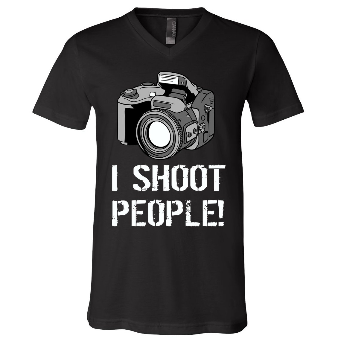 I Shoot People (Camera) V-Neck T-Shirt