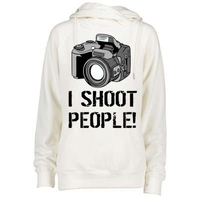 I Shoot People (Camera) Womens Funnel Neck Pullover Hood