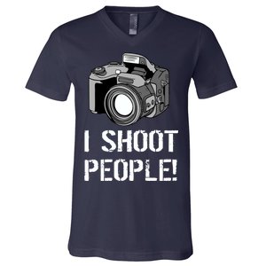 I Shoot People (Camera) V-Neck T-Shirt