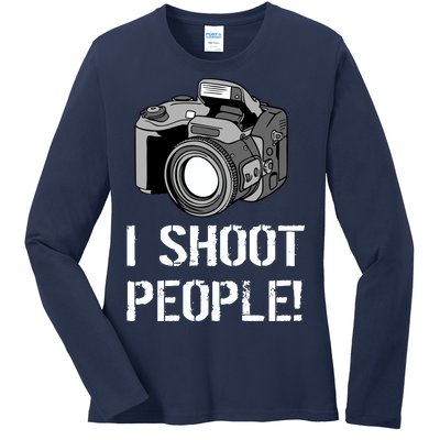 I Shoot People (Camera) Ladies Long Sleeve Shirt