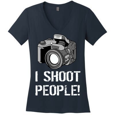 I Shoot People (Camera) Women's V-Neck T-Shirt