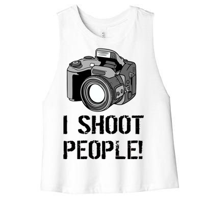 I Shoot People (Camera) Women's Racerback Cropped Tank