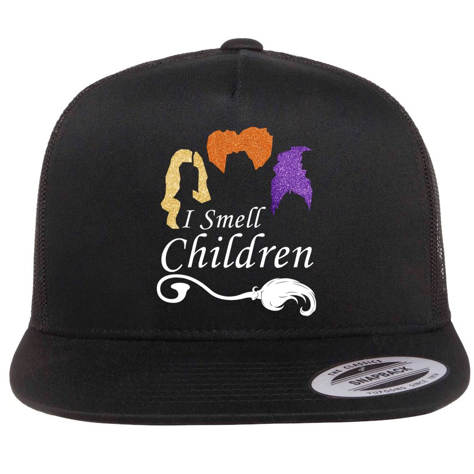 I Smell Children Funny Halloween Flat Bill Trucker Hat