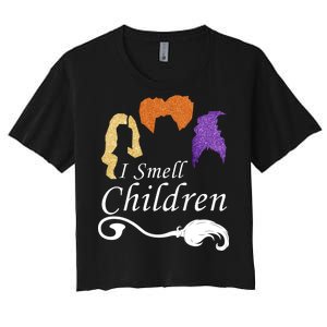 I Smell Children Funny Halloween Women's Crop Top Tee