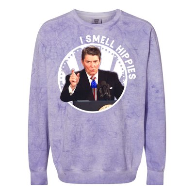 I Smell Hippies Reagan  Colorblast Crewneck Sweatshirt