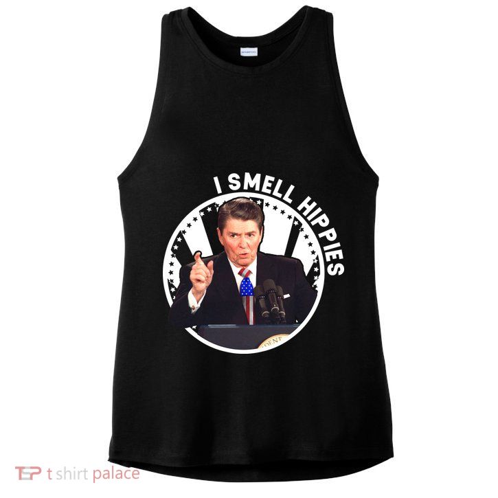 I Smell Hippies Reagan  Ladies PosiCharge Tri-Blend Wicking Tank