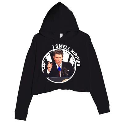 I Smell Hippies Reagan  Crop Fleece Hoodie