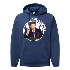 I Smell Hippies Reagan  Performance Fleece Hoodie