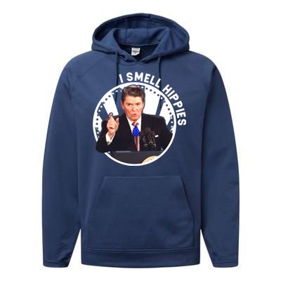 I Smell Hippies Reagan  Performance Fleece Hoodie