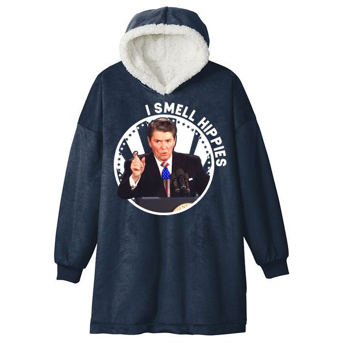 I Smell Hippies Reagan  Hooded Wearable Blanket