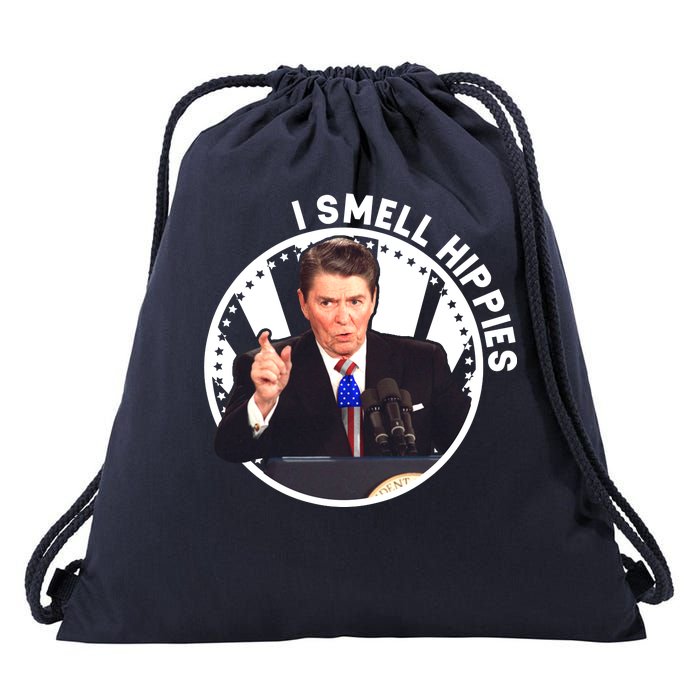 I Smell Hippies Reagan  Drawstring Bag