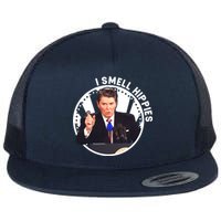 I Smell Hippies Reagan  Flat Bill Trucker Hat