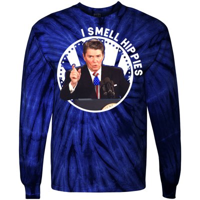 I Smell Hippies Reagan  Tie-Dye Long Sleeve Shirt