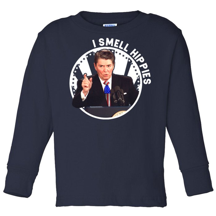 I Smell Hippies Reagan  Toddler Long Sleeve Shirt