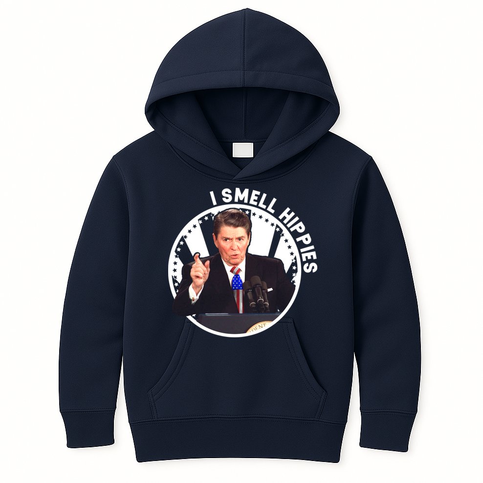 I Smell Hippies Reagan  Kids Hoodie