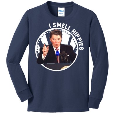 I Smell Hippies Reagan  Kids Long Sleeve Shirt