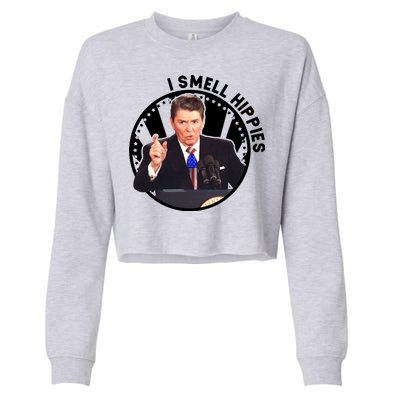 I Smell Hippies Reagan  Cropped Pullover Crew