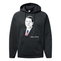 I Smell Hippies Ronald Reagan Performance Fleece Hoodie