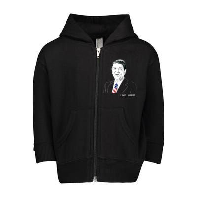 I Smell Hippies Ronald Reagan Toddler Zip Fleece Hoodie