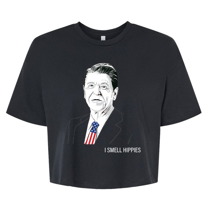 I Smell Hippies Ronald Reagan Bella+Canvas Jersey Crop Tee