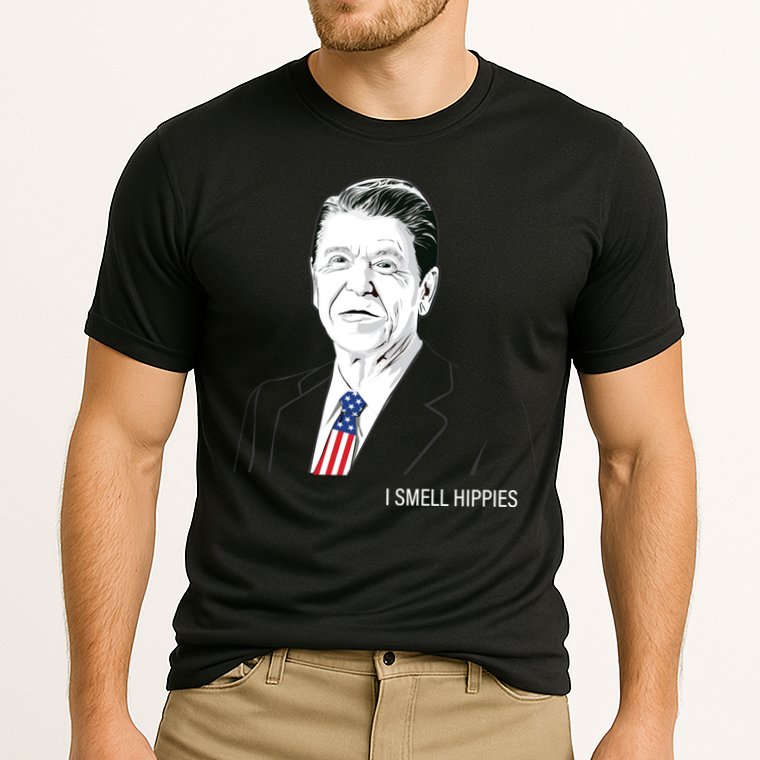 I Smell Hippies Ronald Reagan Performance Shirt