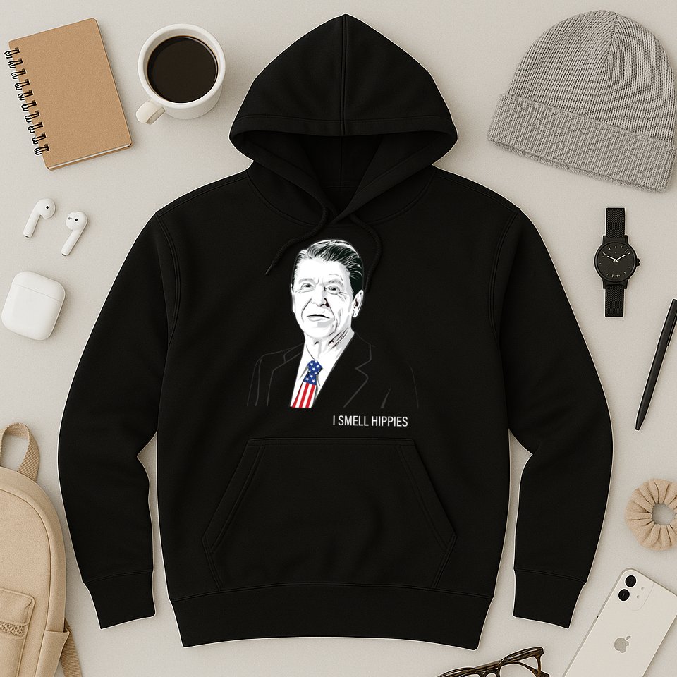I Smell Hippies Ronald Reagan Hoodie