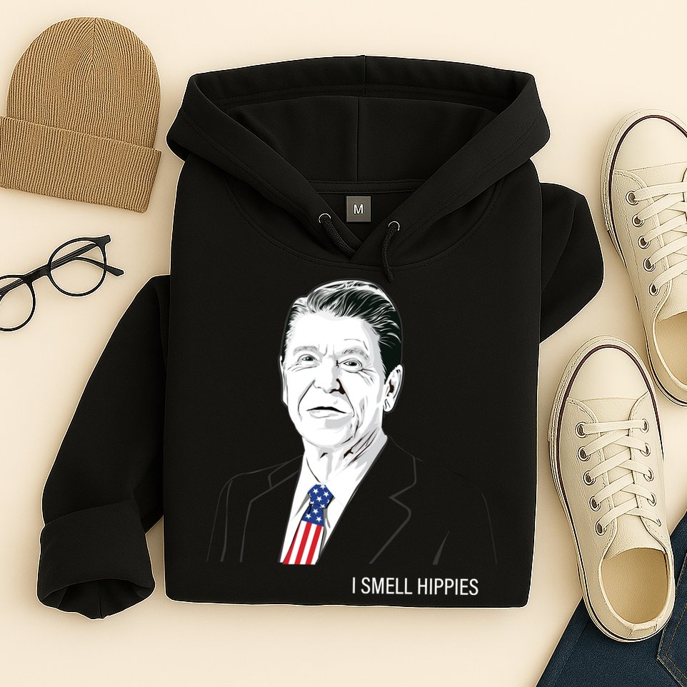 I Smell Hippies Ronald Reagan Hoodie