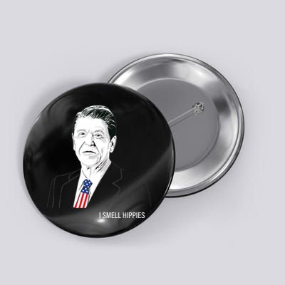 I Smell Hippies Ronald Reagan Button