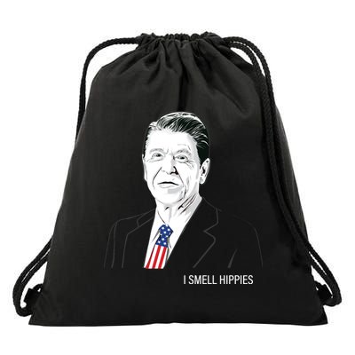 I Smell Hippies Ronald Reagan Drawstring Bag