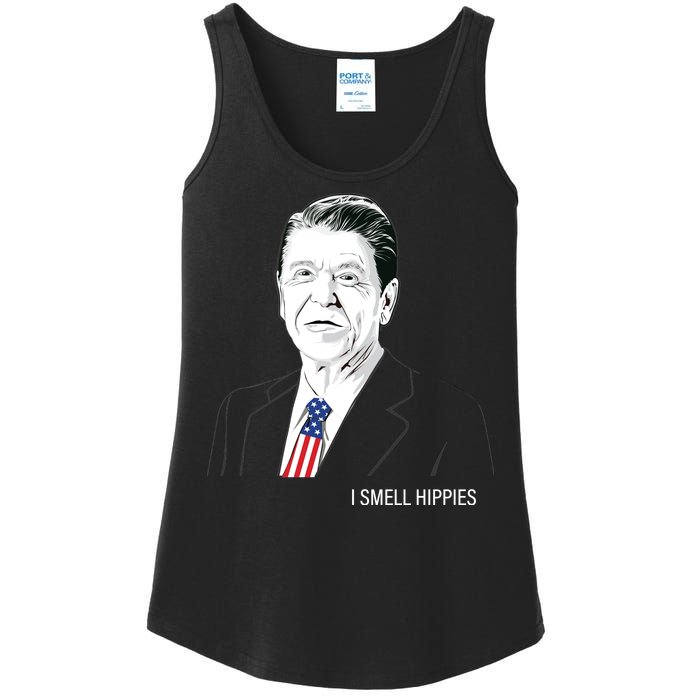 I Smell Hippies Ronald Reagan Ladies Essential Tank