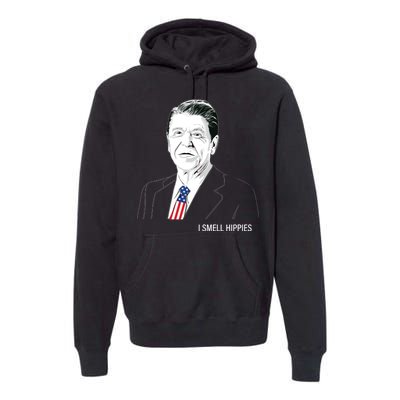 I Smell Hippies Ronald Reagan Premium Hoodie