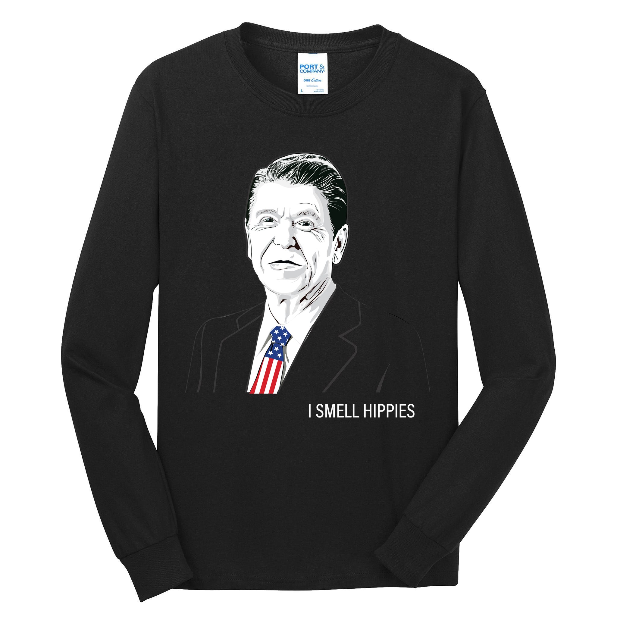 I Smell Hippies Ronald Reagan Tall Long Sleeve T-Shirt