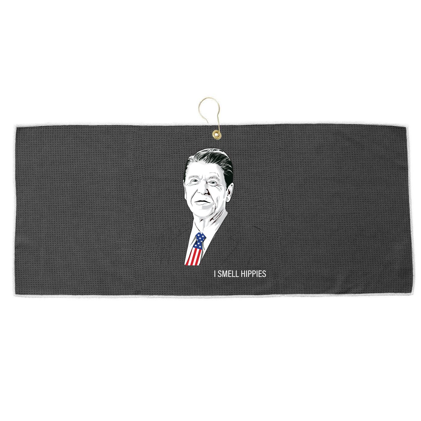 I Smell Hippies Ronald Reagan Large Microfiber Waffle Golf Towel