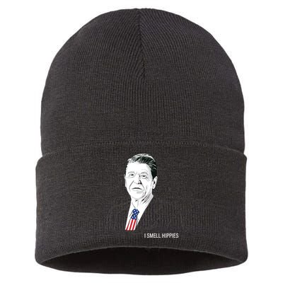 I Smell Hippies Ronald Reagan Sustainable Knit Beanie