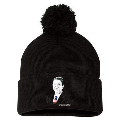 I Smell Hippies Ronald Reagan Pom Pom 12in Knit Beanie