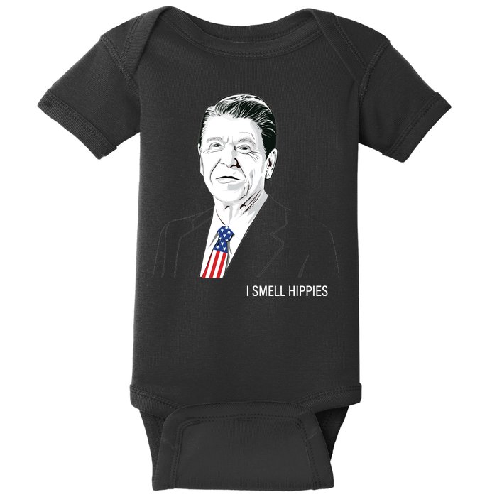 I Smell Hippies Ronald Reagan Baby Bodysuit