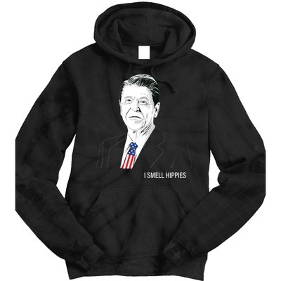 I Smell Hippies Ronald Reagan Tie Dye Hoodie