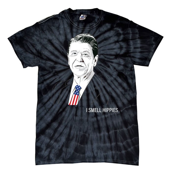 I Smell Hippies Ronald Reagan Tie-Dye T-Shirt