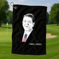 I Smell Hippies Ronald Reagan Golf Towel