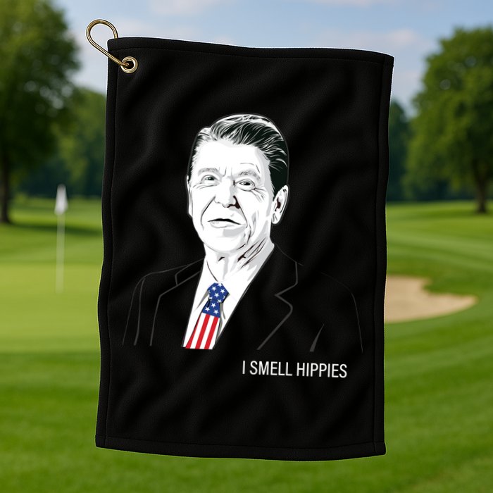 I Smell Hippies Ronald Reagan Golf Towel