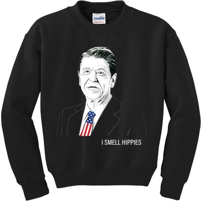 I Smell Hippies Ronald Reagan Kids Sweatshirt