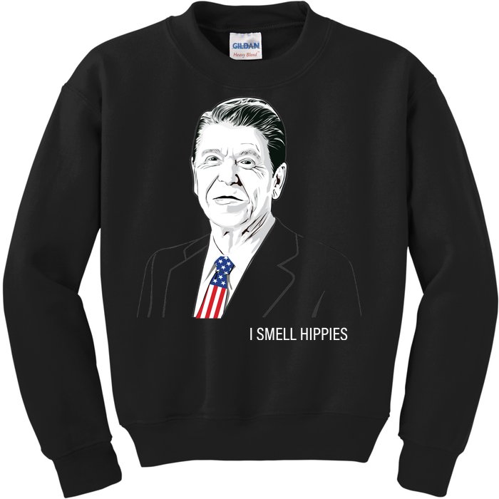 I Smell Hippies Ronald Reagan Kids Sweatshirt