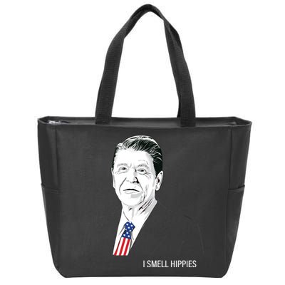 I Smell Hippies Ronald Reagan Zip Tote Bag