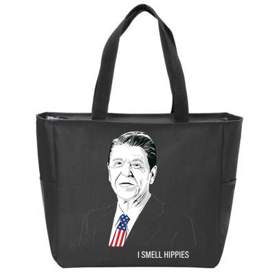 I Smell Hippies Ronald Reagan Zip Tote Bag