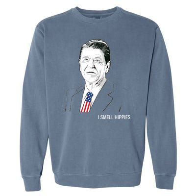 I Smell Hippies Ronald Reagan Garment-Dyed Sweatshirt