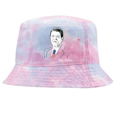 I Smell Hippies Ronald Reagan Tie-Dyed Bucket Hat