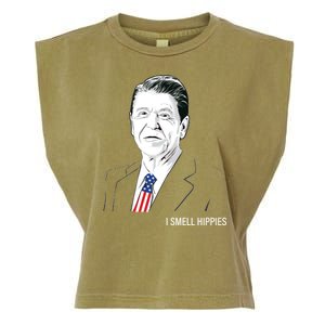 I Smell Hippies Ronald Reagan Garment-Dyed Women's Muscle Tee