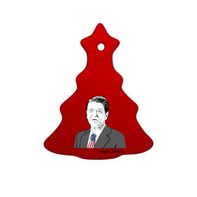 I Smell Hippies Ronald Reagan Ceramic Tree Ornament