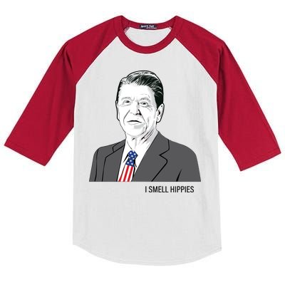 I Smell Hippies Ronald Reagan Kids Colorblock Raglan Jersey